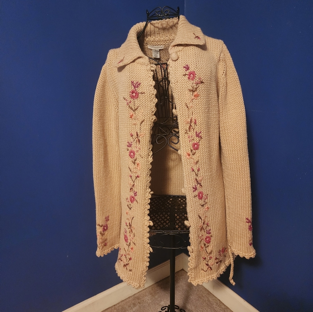 ANTHROPOLOGIE Sleeping on Snow sweater cardigan XL